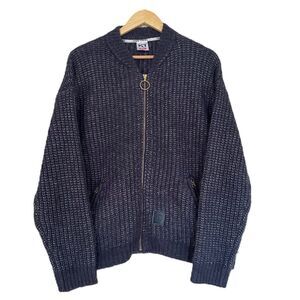 Vintage Kari Traa Knit Women's Sweater Sweatshirt Jacket Navy (Size M)